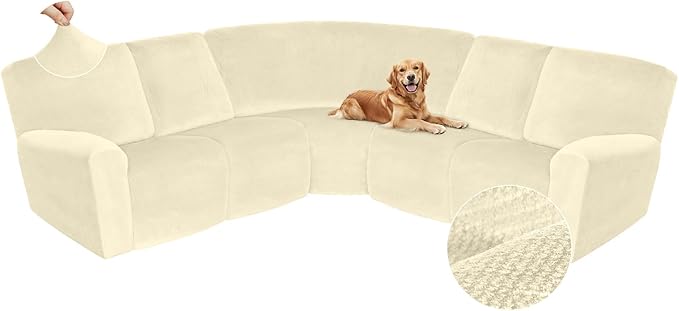 Arfntevss Sectional Recliner Couch Covers Velvet Corner Sectional Sofa Cover