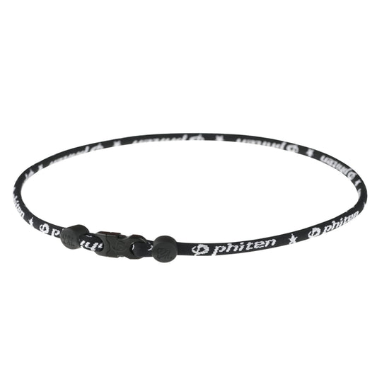 Phiten Titanium Classic Necklace - Sports Necklace with Aqua-Titanium Technology for Neck and Shoulder Tension - Elastomer Core - Black, 22 Inch