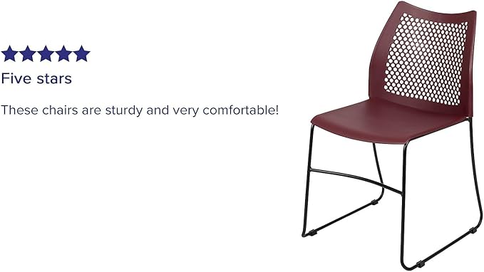 Flash Furniture HERCULES Series 5 Pack 661 lb. Capacity Burgundy Stack Chair