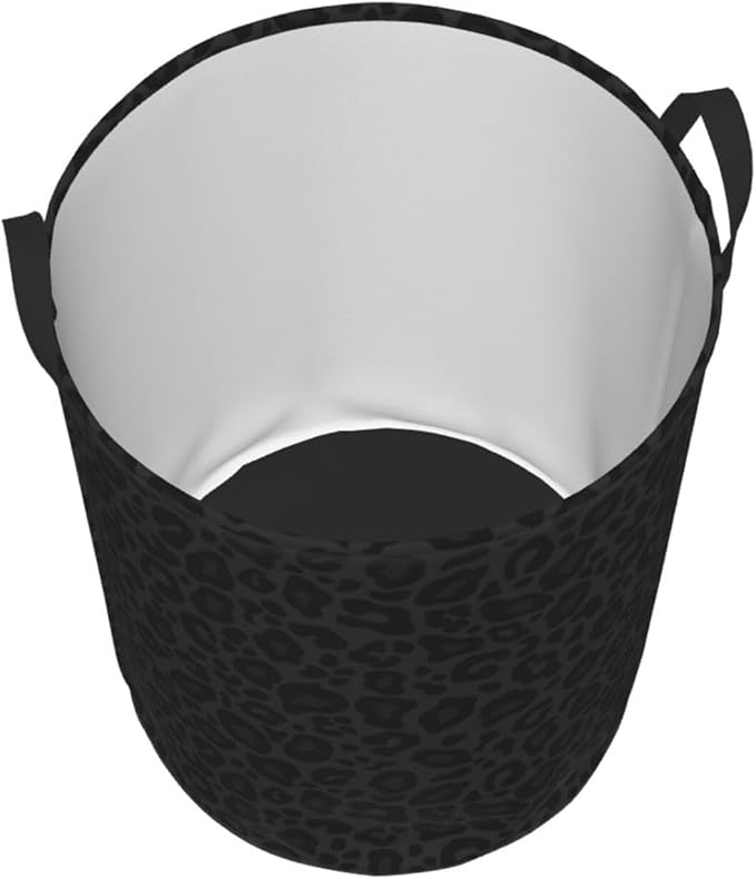 Black Leopard Print Laundry Hamper Bag