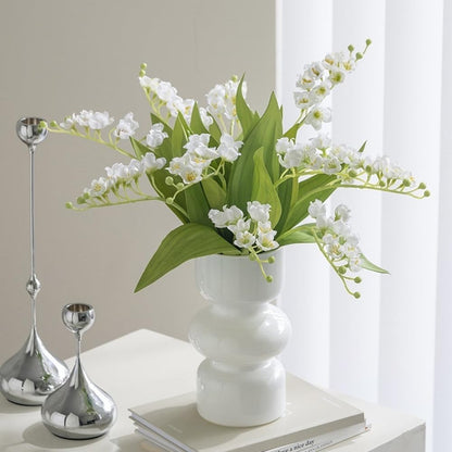 NatureMan 6 Branch Lily of The Valley Artificial Flowers,Simulation Lily of The Valley Silk Flower,Outdoor Bridal Wedding Bouquet for Home Garden Party Wedding Decoration