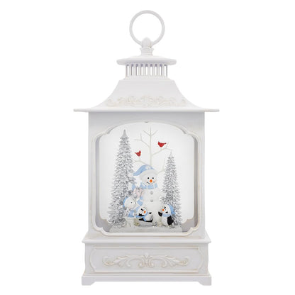 Kurt Adler 12.75" Battery Operated USB LED Lighted Snowmen & Penguins Water Lantern