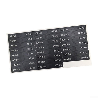 Fitness Equipment Weight Stickers Gym Weight Stack Label PP Weight Stickers(10LB-340LB)