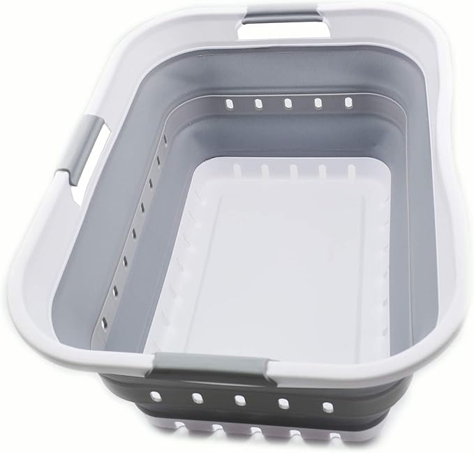 SAMMART 42L Collapsible Plastic Laundry Basket