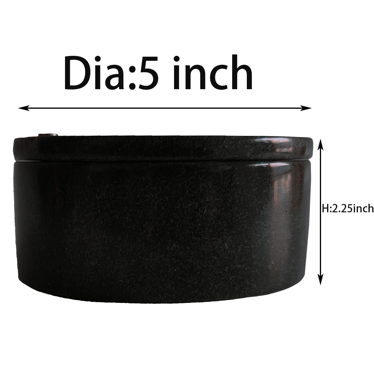 Kerixi Marble Salt Cellar and Storage Box with Two Compartments Salt Box with Swivel Lid for Storing Spice (Black)