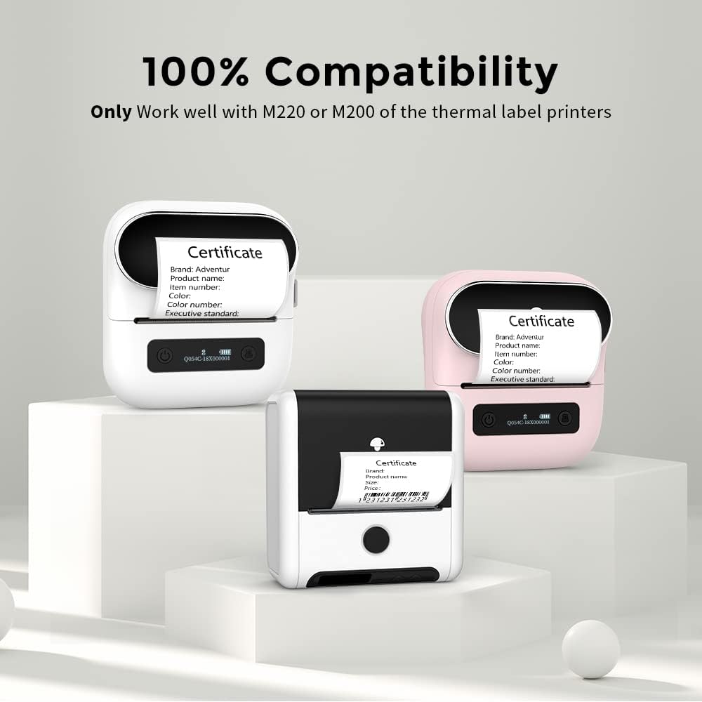 Phomemo 3 Roll 1.96" x 3.14" Multi-Purpose Thermal Label Compatible with M110/M220/M108/M250/M260/ M150/ M120/M200/M221 Printer,100 Labels/Roll,for Barcode,Name,Address,Labeling,Mailing,Business