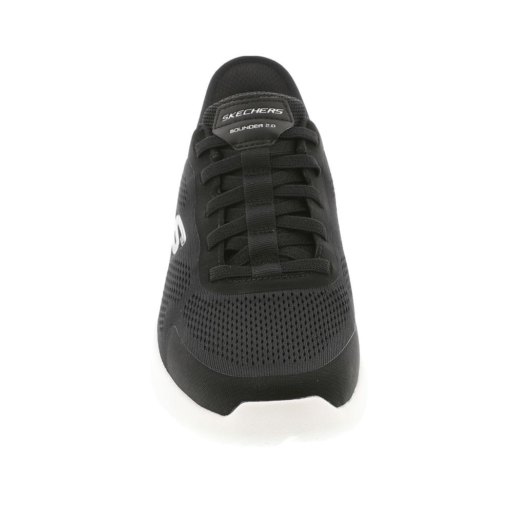 Skechers Men's Bounder 2.0 EMERGED, Black Mesh/White Synthetic, 10 UK