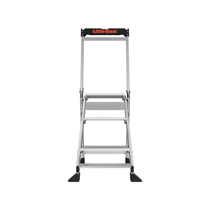 Little Giant Ladders Jumbo Step Stool with Handrail, 3-Step, Lightweight, Aluminum, 375 lb Load Capacity, Type 1AA, 8.7-Ft Reach Height, with Tool Tray, Platform Steps (11903)
