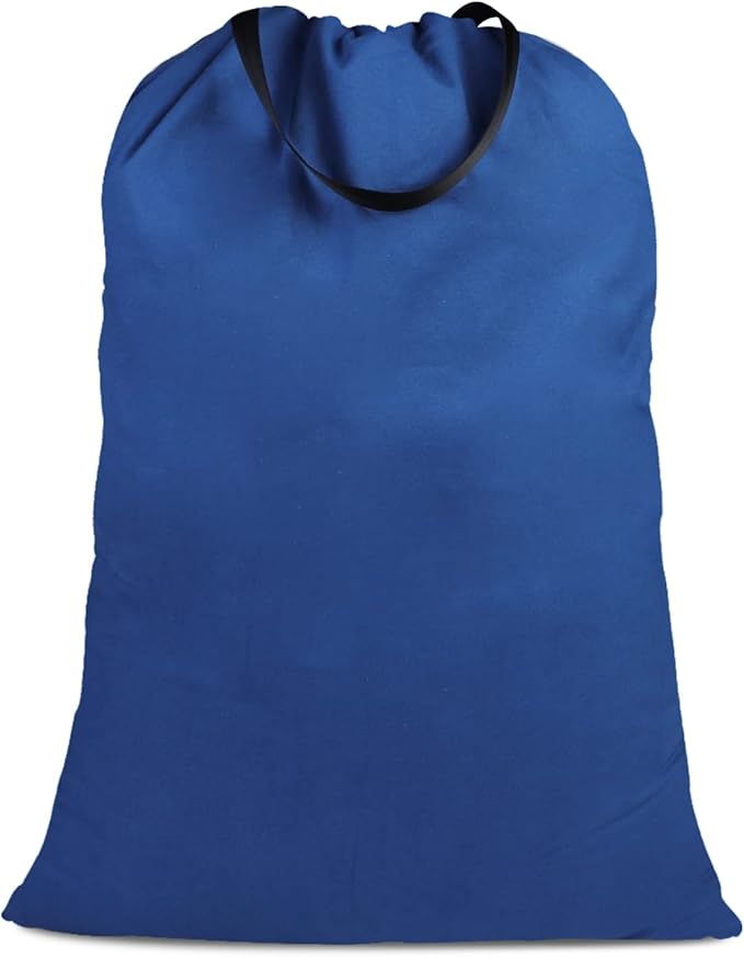 Cotton Canvas Laundry Bag with Handles & Drawstring Straps, Heavy Duty Extra