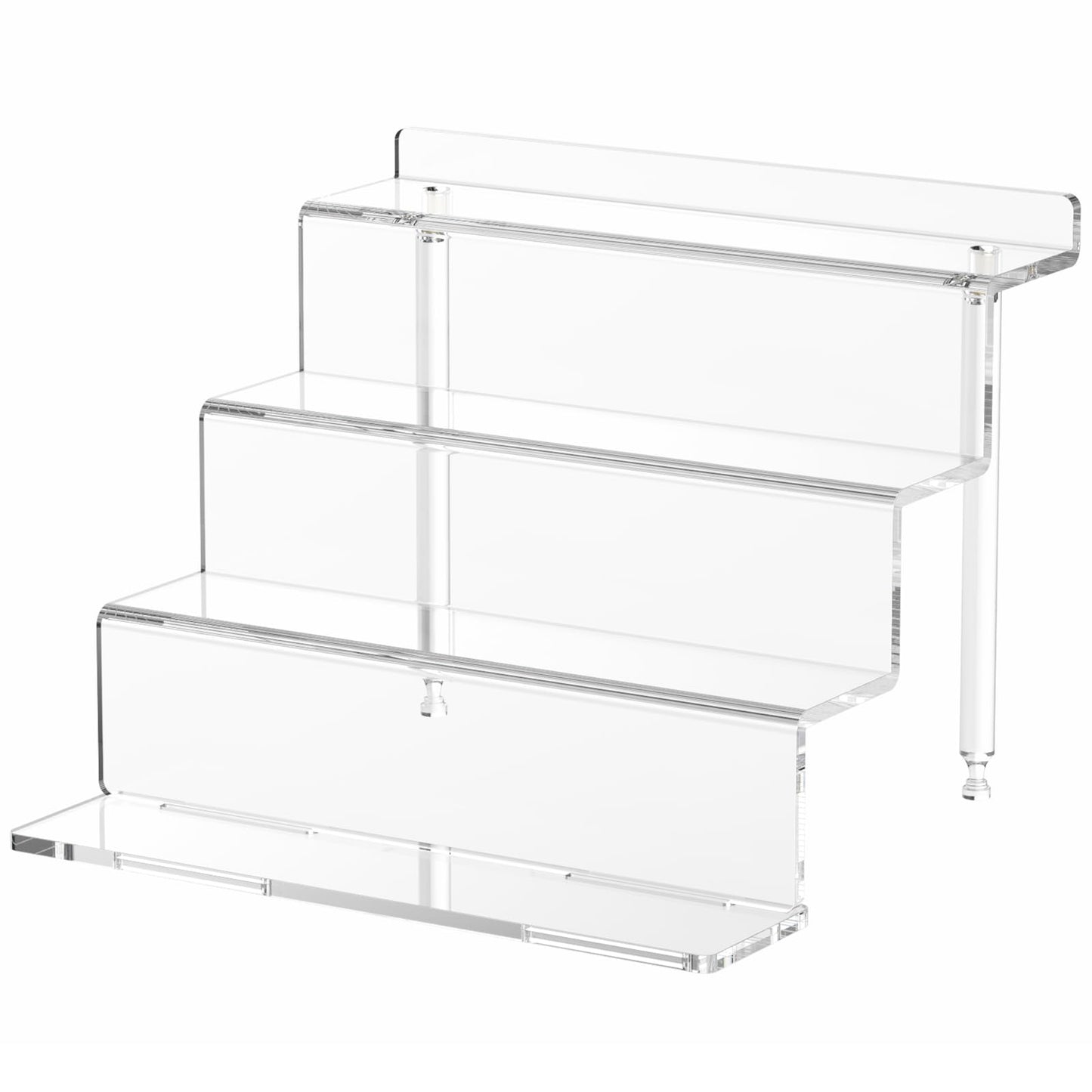 NIUBEE Acrylic Riser Display Shelf, Clear Display Stand for Amiibo Funko POP Figures,4 Tier Cupcakes Stand Perfume Organizer and Storage (9 Inch Small)