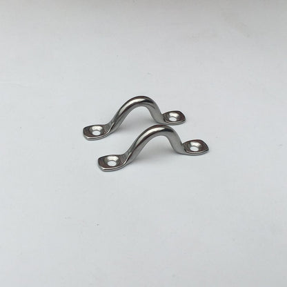 Vtete 8 Pcs Stainless Steel 3/8" Pad Eye Straps for Bimini Boat Top with 16 Pcs Screws, Kayak Deck Loops Tie Down