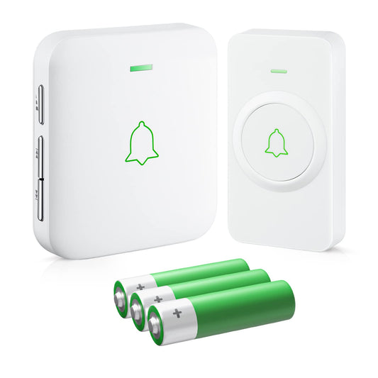AVANTEK Wireless Door Bell, BA-11 Waterproof Battery Operated Doorbell Chime Operating at 1000 Feet, Portable Door Chime kit with 52 Melodies, 5 Volume Levels, and CD Quality Sound