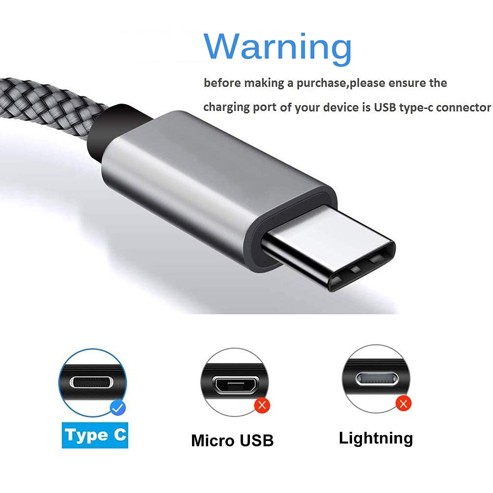 Yosou USB C Charger Cable 2M 2Pack USB A to USB C Type C Charger Fast Charging 3A Lead Braided for Samsung Galaxy S22 S21 S20,Pixel 8 7 6,PS5,Switch
