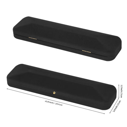 KUKUVR 2 Pieces Velvet Necklace Bracelet Gift Box, Jewelry Long Chain Holder Display Storage case for Women men (Black)