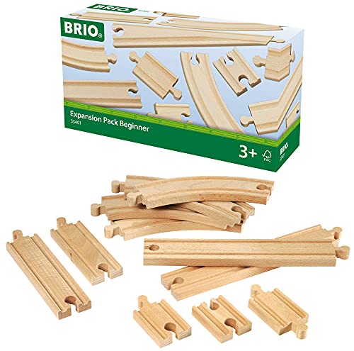 BRIO World Expansion Pack - Beginner Wooden Train Track for Kids Age 3 Years Up - Compatible with all BRIO Railway Sets & Accessories