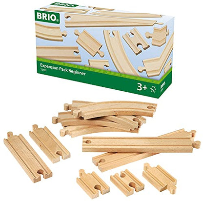 BRIO World Expansion Pack - Beginner Wooden Train Track for Kids Age 3 Years Up - Compatible with all BRIO Railway Sets & Accessories