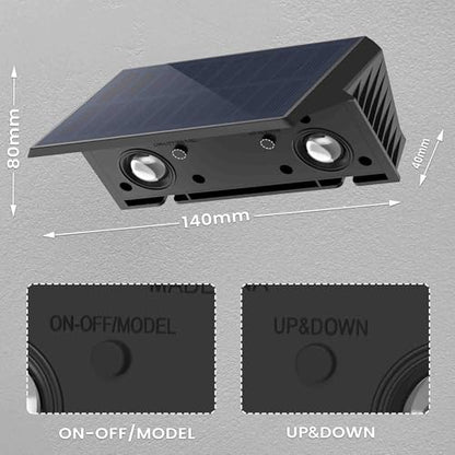 IIRARA Solar Fence Lights Outdoor Garden, 6-Pack Warm White, Up & Down Solar Wall Lights Outdoor, Waterproof, 120 Lumens Bright Dusk to Dawn for Yard/Pool/Porch