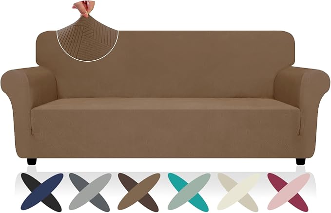 ZNSAYOTX Super Stretch Sofa Cover, New Striped Sofa Covers Fitted Slipcovers