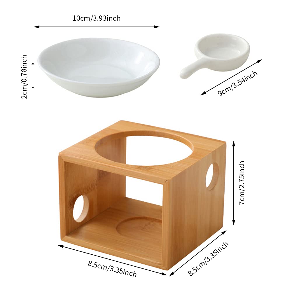 XIHUADOU Wooden Essential Oil Burner, Aromatherapy Burner Oil Warmer Diffuser, WaxMelt Warmer with Tealight Candle Holder for Holiday Home Birthday Wedding Valentine Decoration