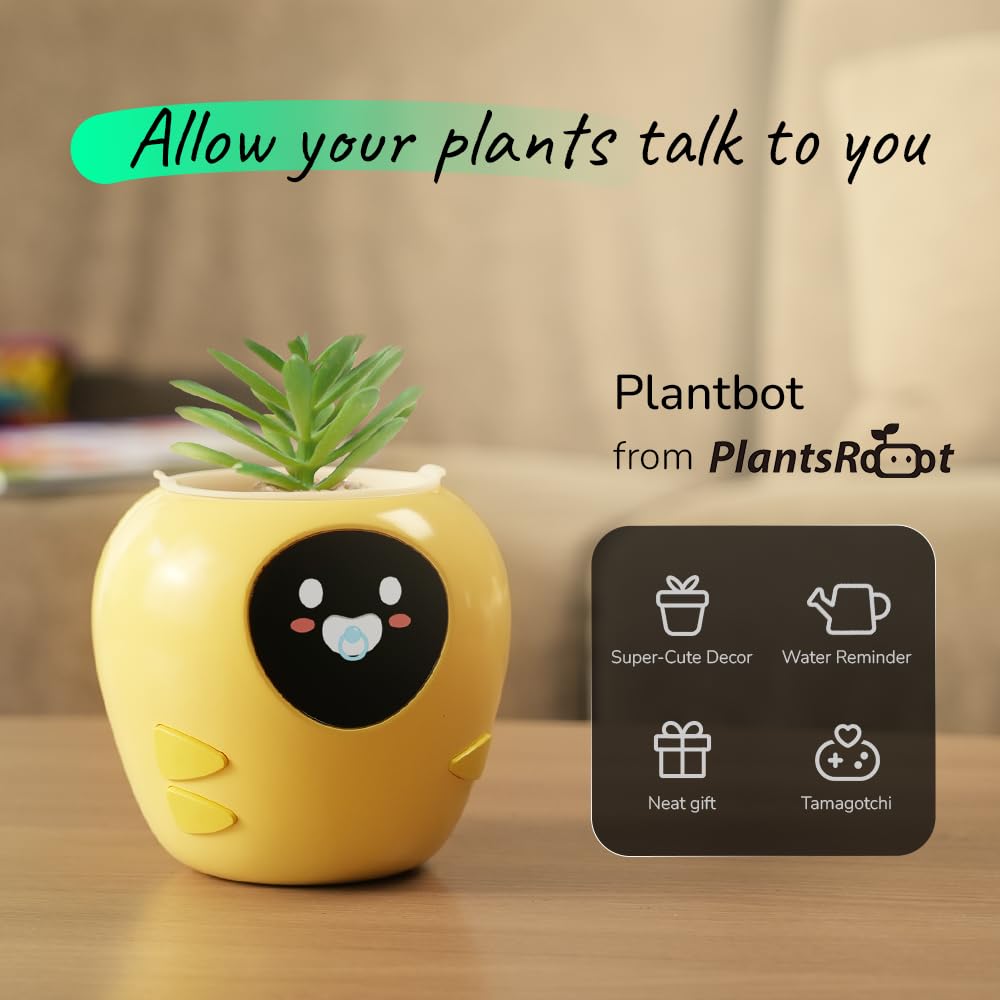 New 2026 Ai Smart Planter – Extra Large Interactive Plant Pot, Pet Plantagotchi, robot, Leafypod and Plantiboy, Robot Flower Pot with Feelings, Indoor Flowerpot with Water, Digital Gifts (Pink)