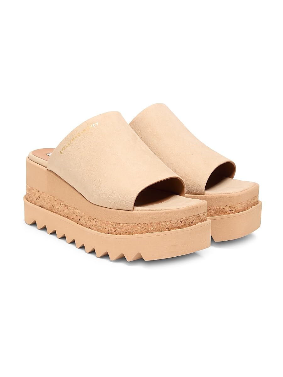 Stella McCartney, Sneakelyse Alter 80MM Platform Sandals, 38 (8), Desert