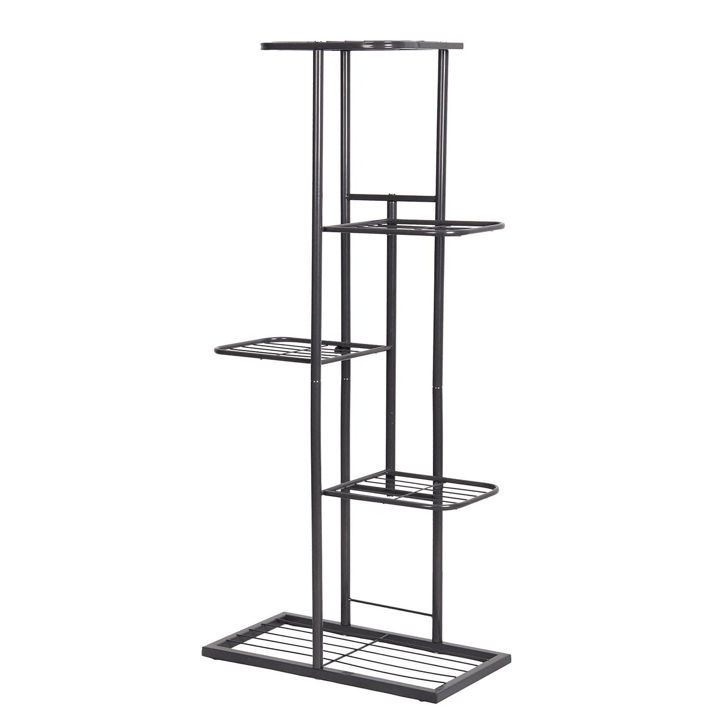 MTB Garden 5 Tier Metal Plant Stand for Indoor Outdoor Flower Pot Display Planter Shelf, Charcoal Grey