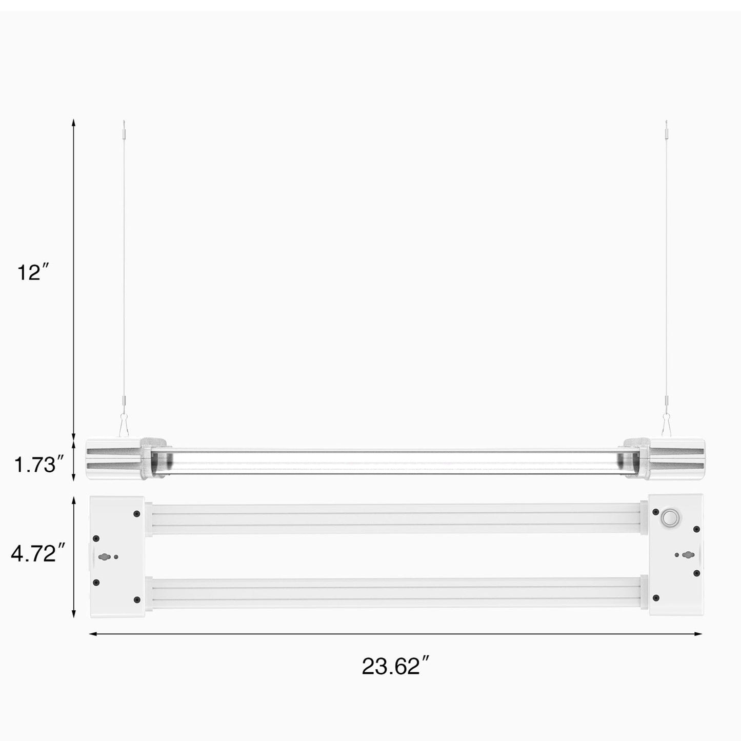 BoostGro LED Grow Light Full Spectrum Modular Linkable 5000K Daylight + 660nm Red Indoor Plant Lighting Fixture (2 FT, White) (1 Pack)