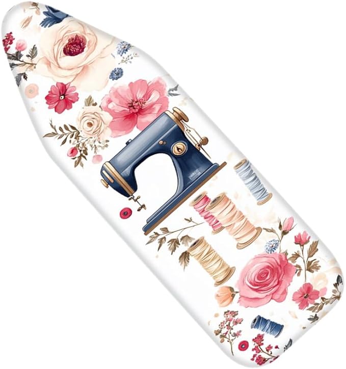 Nuxovilar Vintage Sewing Machine & Floral Pattern Ironing Board Cover, Fits