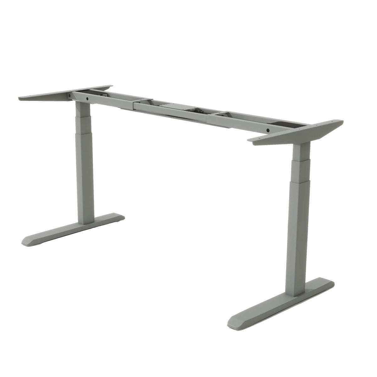 Fromann Dual Motor Standing Desk Frame 3 Stage Legs Electric Heavy Duty Sit Stand up Height Adjustable Desk Base for Home and Office (Grey)