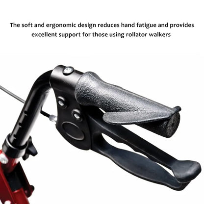 Rollator Hand Grip for Rolling Walker Replacement - Elderly & Disabled Patient Handgrips Accessories, 7/8", 2 Pcs (Black-A)