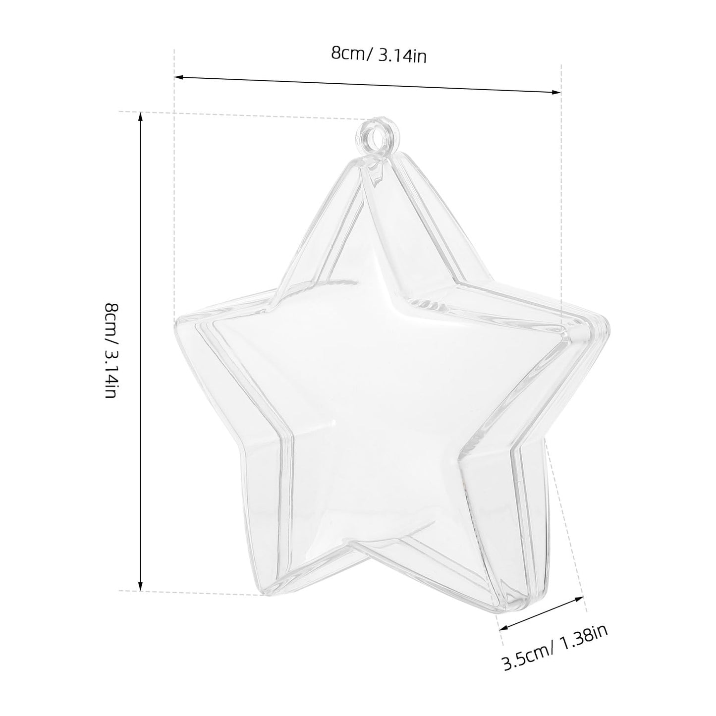 MAGICLULU 25pcs Clear Star Shaped Candy Boxes, Fillable Plastic Treat Containers, Hanging Transparent Baubles for Christmas Tree Ornament And Holiday Party Favors