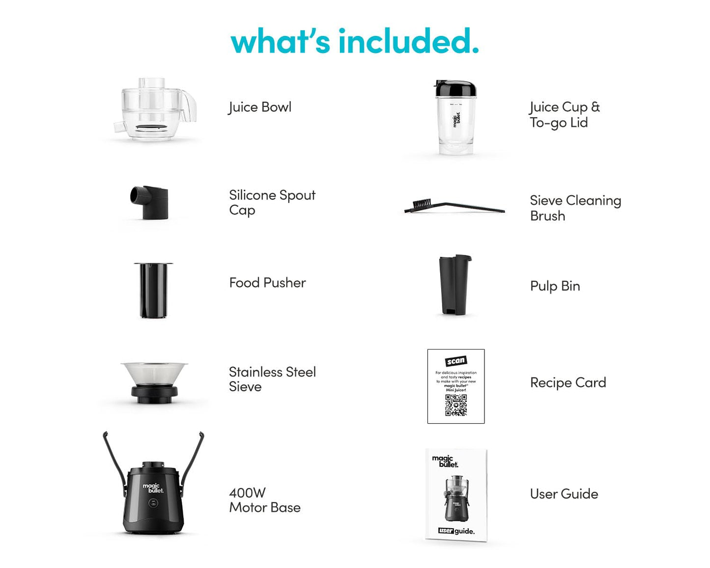Magic Bullet Mini Juicer with Cup, Black and Silver