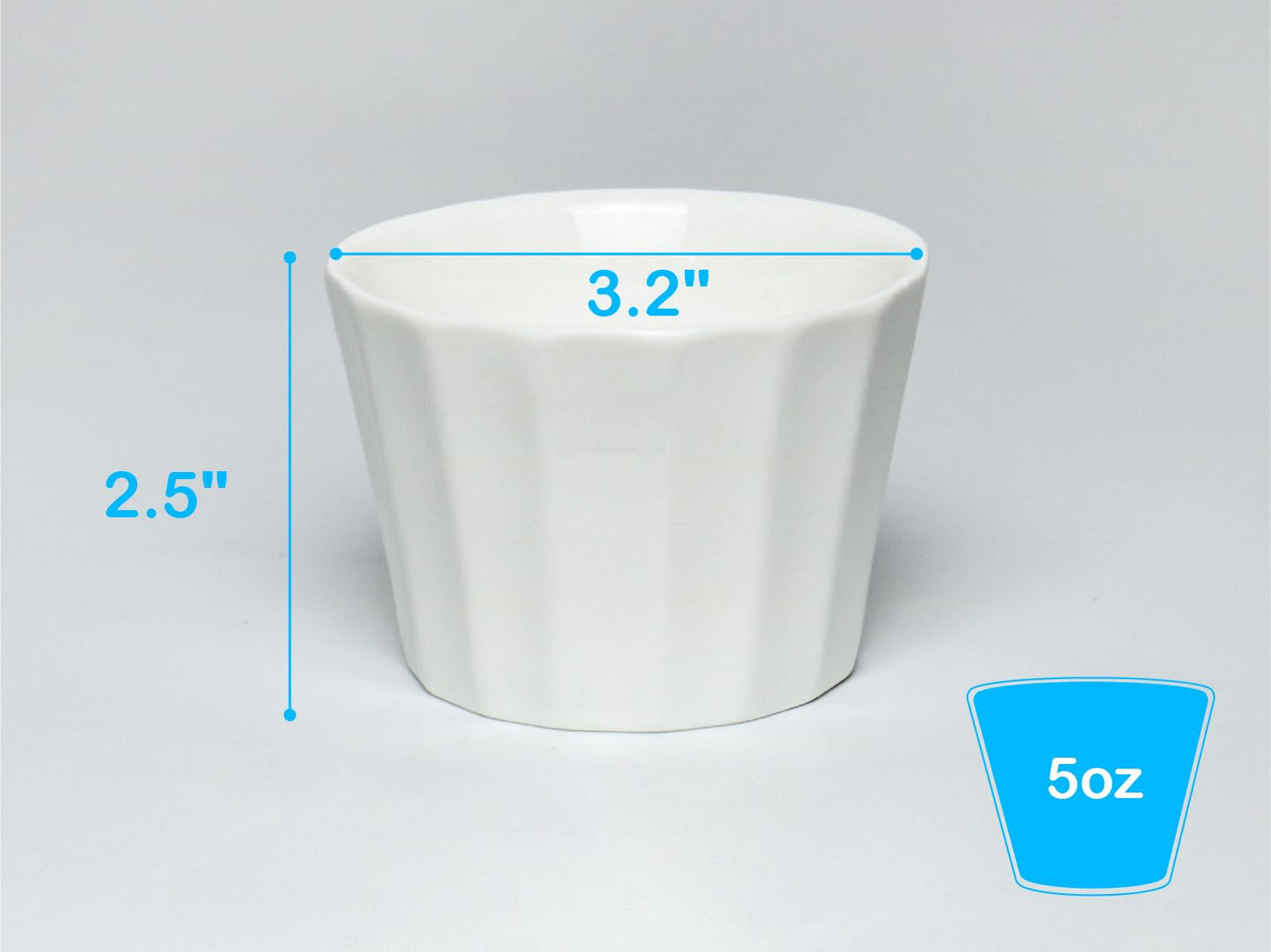 HillSpring 5 oz Porcelain Dipping Bowls, Pinch Bowl Set, White Small Bowls for Prep, Sauces and Charcuterie Board, Set of 4