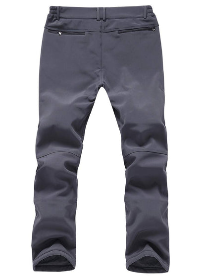 Gash Hao Mens Snow Ski Waterproof Softshell Snowboard Pants Outdoor Hiking Fleece Lined Zipper Bottom Leg (180Grey, 32W x 32L)