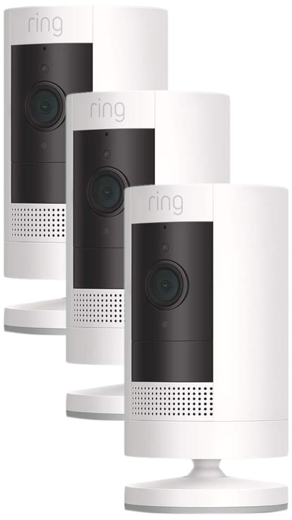 Ring Outdoor Cam (Stick Up Cam) | Weather-Resistant Outdoor Camera, Live View, Color Night Vision, Two-Way Talk, Motion alerts, Works with Alexa | White
