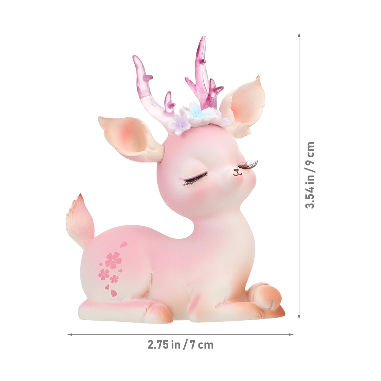 Garneck 2Pcs Pink Resin Deer Ornaments Mini Cartoon Deer Figurines for Car Dashboard Decor Christmas Figurines Home Office Desk Bedroom Study Table Seasonal Decor