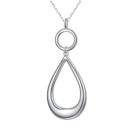 DAOCHONG Long Necklace Teardrop Sweater Necklace Long Chain Waterdrop Necklace for Women