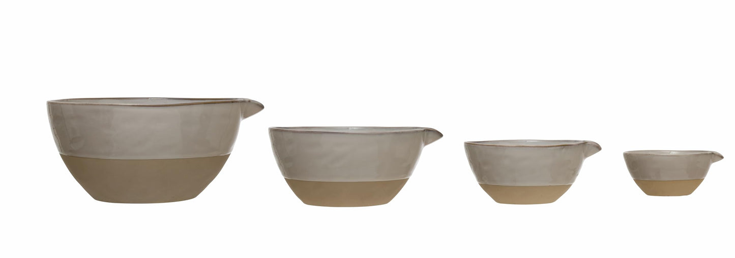 Stoneware White Batter Bowls (Set of 4)