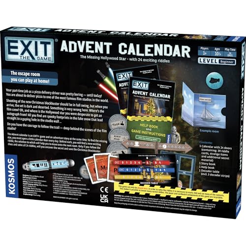 EXIT: The Game - Advent Calendar - The Missing Hollywood Star | Christmas | Calendar | Advent | Mystery Game | Family Activity | Ages 10+