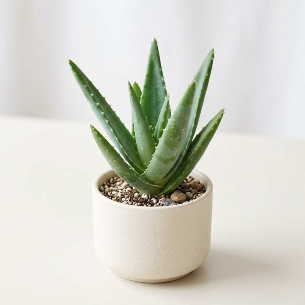 Aloe Vera Aloe Vera Plant for Garden in Size 4 Inch Pot | Vibrant, Low-Maintenance Aleo Plant for Patio, Balcony & Indoor Spaces | Perfect for Beginners & Green Home Styling