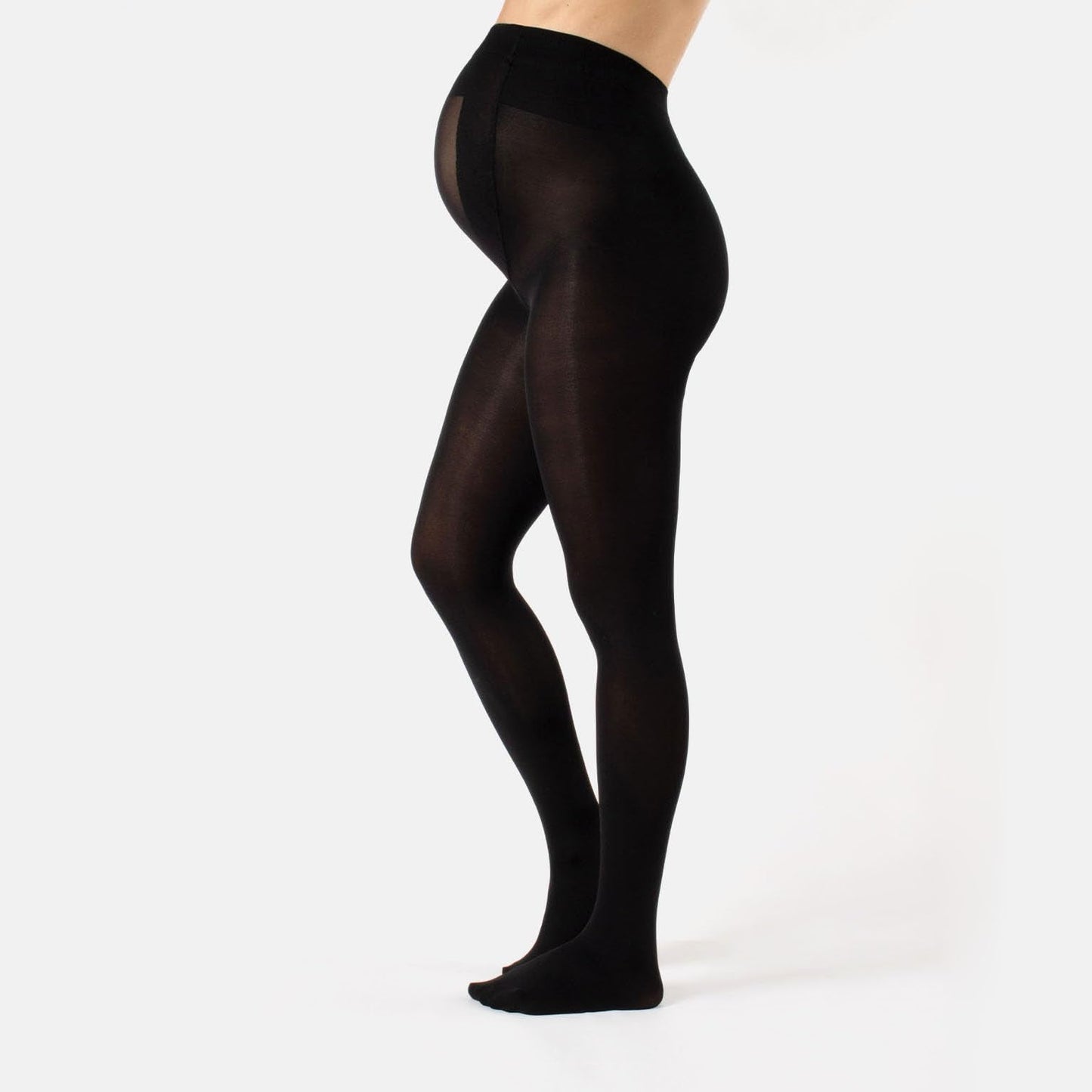 CALZITALY Opaque Maternity Tights, Micoriber Pregnancy Pantyhose | S, M, L, XL, XXL, 3XL, 4XL | 100 DEN | Made in Italy (M, Black)