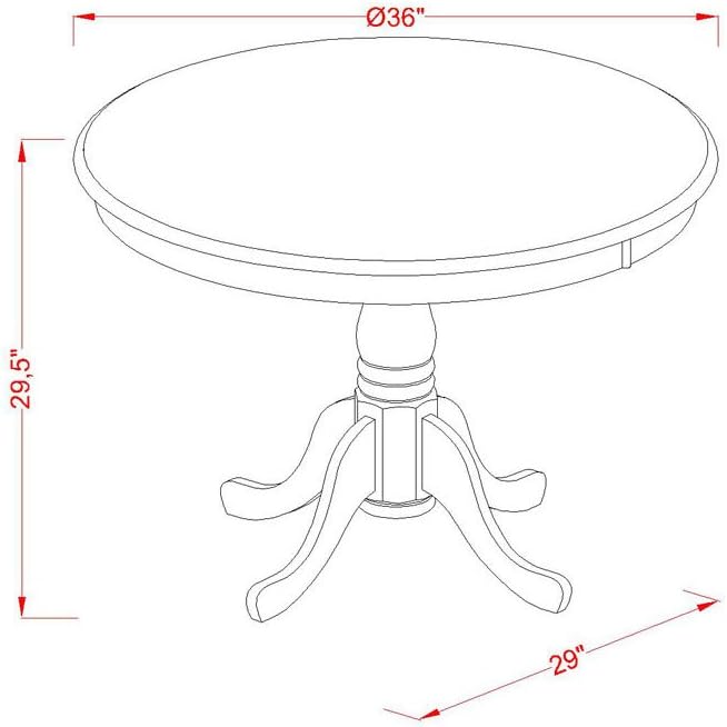 East West Furniture ANVA5-BLK-W 5 Piece Modern Dining Table Set Includes a