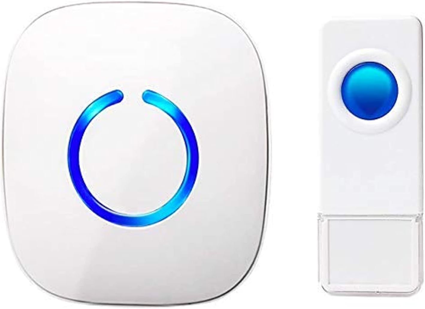 SadoTech Wireless Doorbell for Home - Battery Operated, 1000 Feet, Waterproof Door Bell w/LED Flash, 1 push button + 1 receiver, Waterproof White