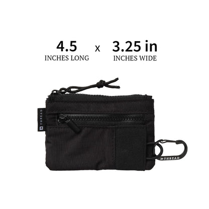 Thread Wallets Pouch Wallet – Compact Zip Wallet with Clear ID Window, Coin & Card Pockets, and Key Stash – Lightweight Rip-Stop Travel Wallet for Men & Women (Color Block)