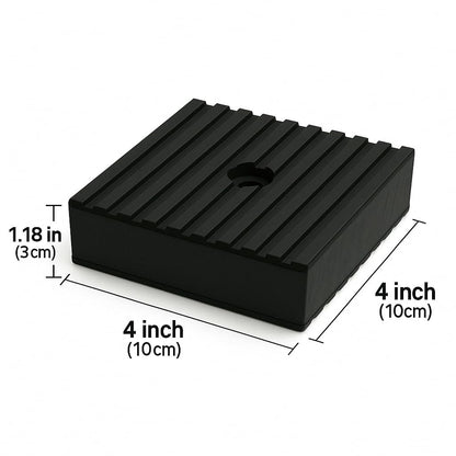 4 Pack Heavy-Duty Anti-Vibration Pads – Solid Rubber 4"x4"x1" | Noise Dampening, Slip-Resistant Pads for Air Compressor, Generator, Washer, Dryer, HVAC Equipment