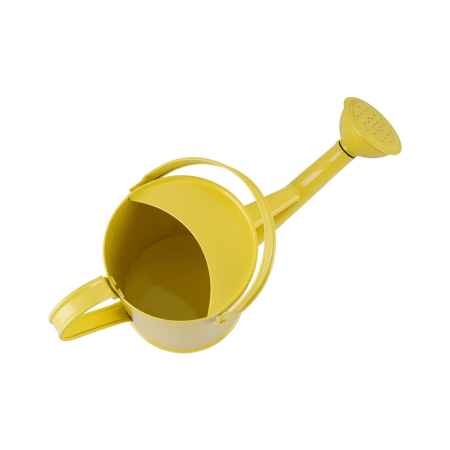 Topadorn Watering Can Metal Watering Pot with Handle and Rosehead Modern Style, 11.4”W x 4.72”D x 8.66”H, 55 Oz.,Yellow