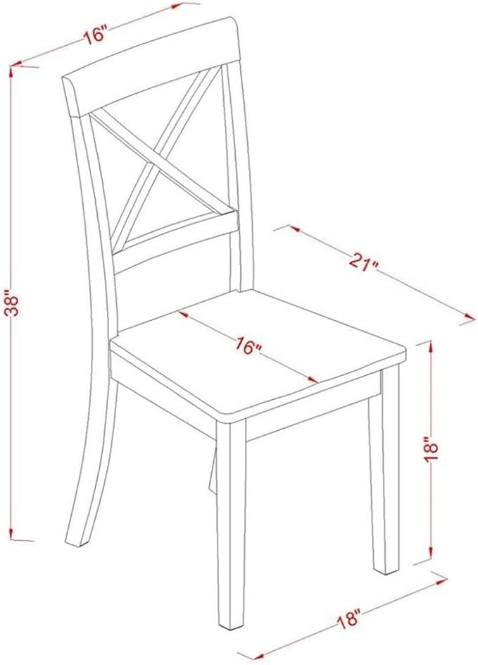 East West Furniture BOC-WHI-LC Boston Dinette Chairs