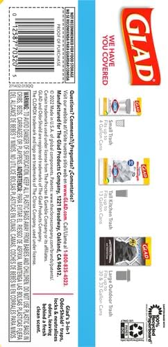 Glad ForceFlex MaxStrength Kitchen Trash Bags, 13 Gal, Fresh Clean Febreze