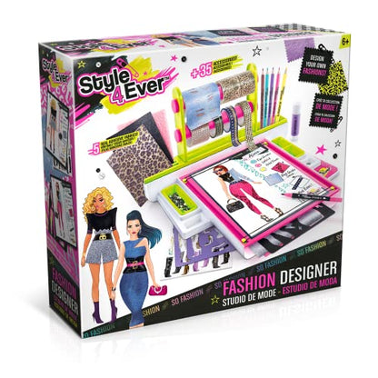 Style 4 Ever OFG 232 Fashion Designer Studio, Real Adhesive Fabrics, Design From Scratch, Stickers, Gems, Pencils, Gluestick + So Much, Multicoloured, Studio-OFG232