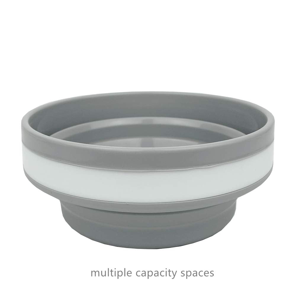 CARTINTS 950ml Collapsible Bowls-Silicone Food Storage Containers-Prep/Storage Bowls with Lids-Silicone Lunch Containers, Ideal for Travel and Camping (Blue)
